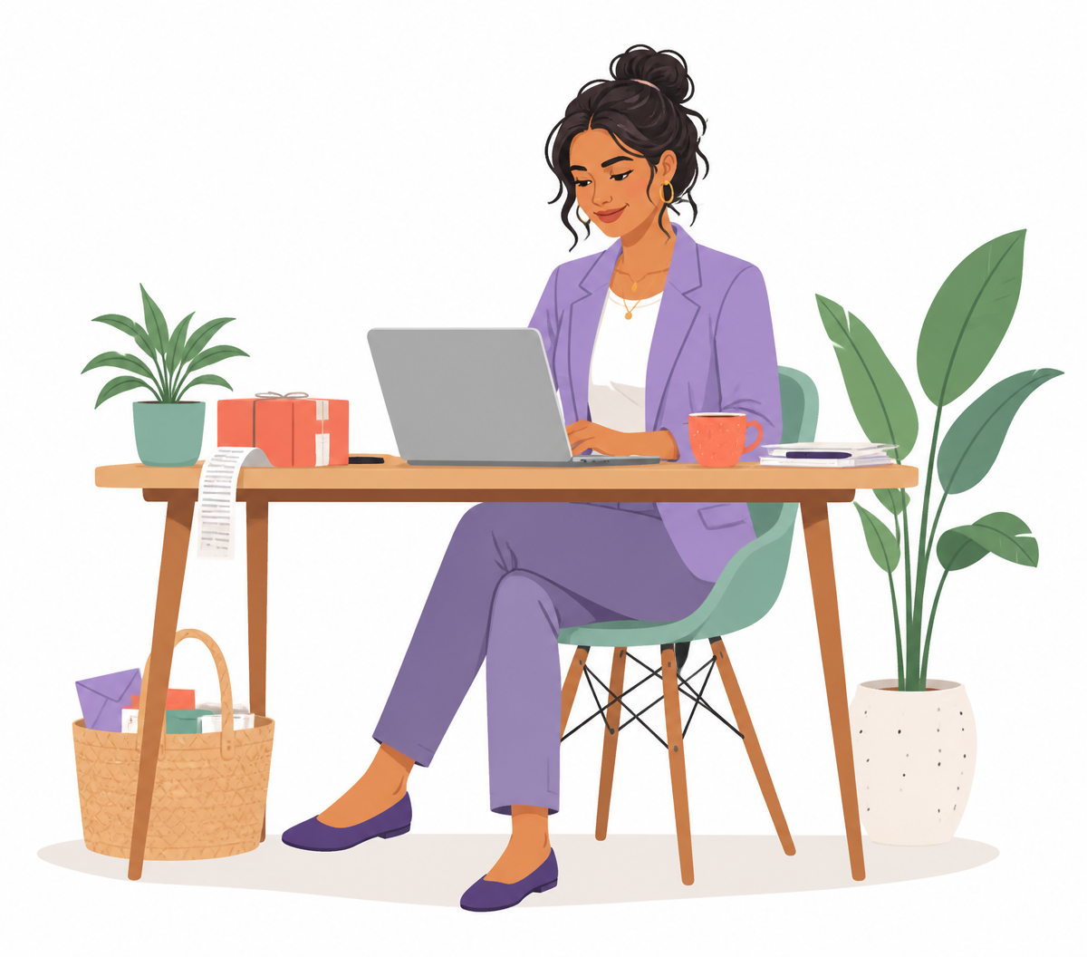 Small business owner using Ascend at her desk